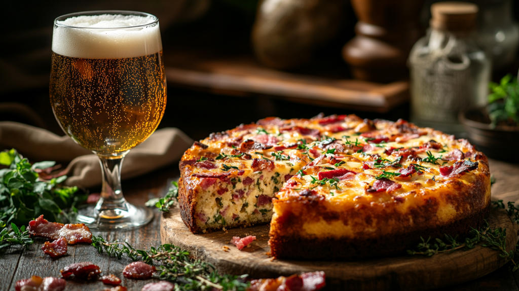 recettes à base de bière : cake salé