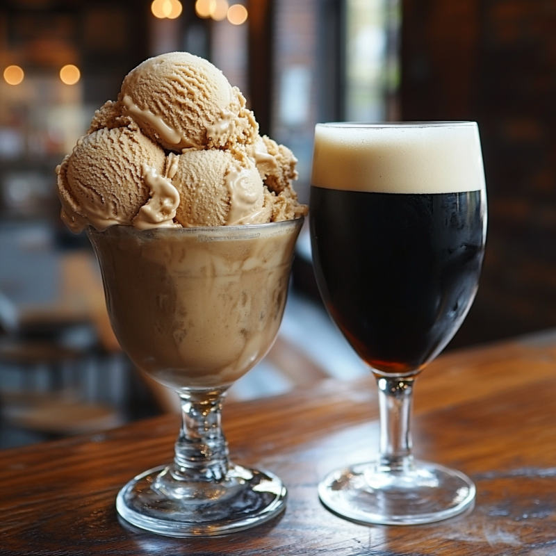 desserts à base de bière : Glace à la stout et caramel salé